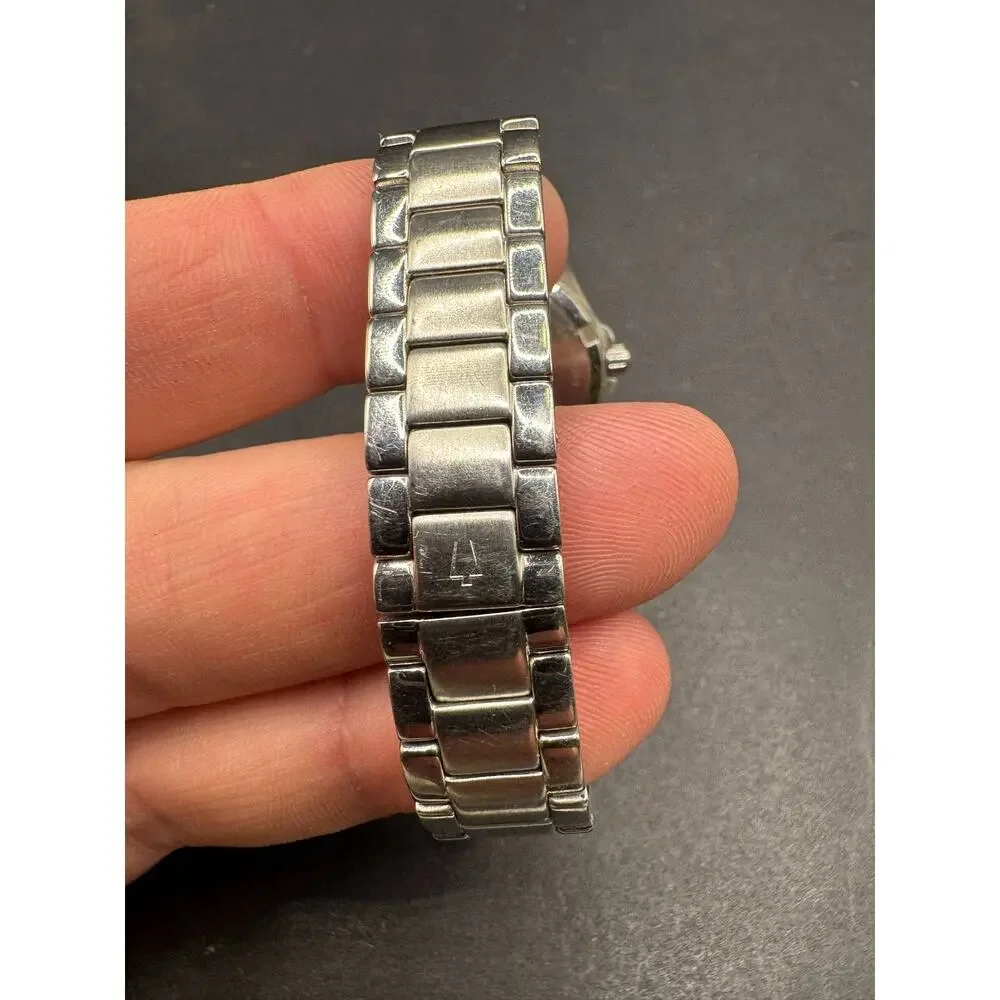 Bulova Marine Star 96R24 Women's Diamond Bezel Stainless Steel Watch Date 100M